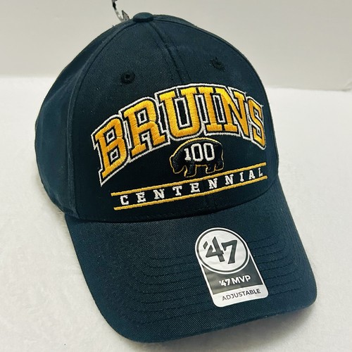 '47 Brand Boston Bruins Centennial Fletcher MVP Hat Cap Adjustable Black NHL - Picture 3 of 5