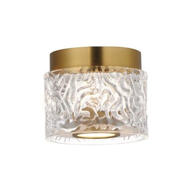 Natural Aged Brass LED Flush Mount from the Elysian Collection
