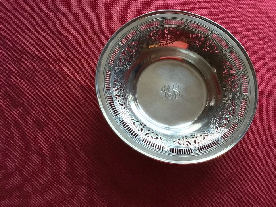 Coupe ajourée en argent massif sterling Gorham, USA vers 1900, - Photo 4/4