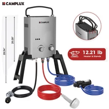 Camplux 1.32GPM Portable Tankless Water Heater Outdoor Shower for Off-Grid Cabin