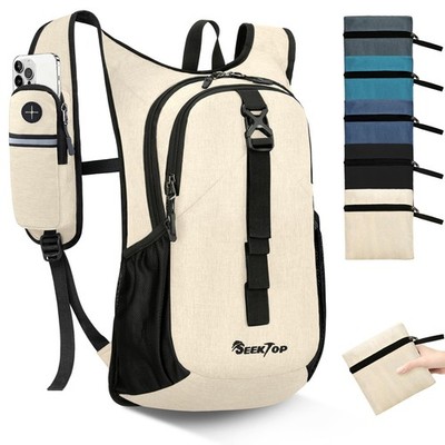 Beige 15L Small Hiking Backpack Lightweight Packable Daypack Travel Bag
