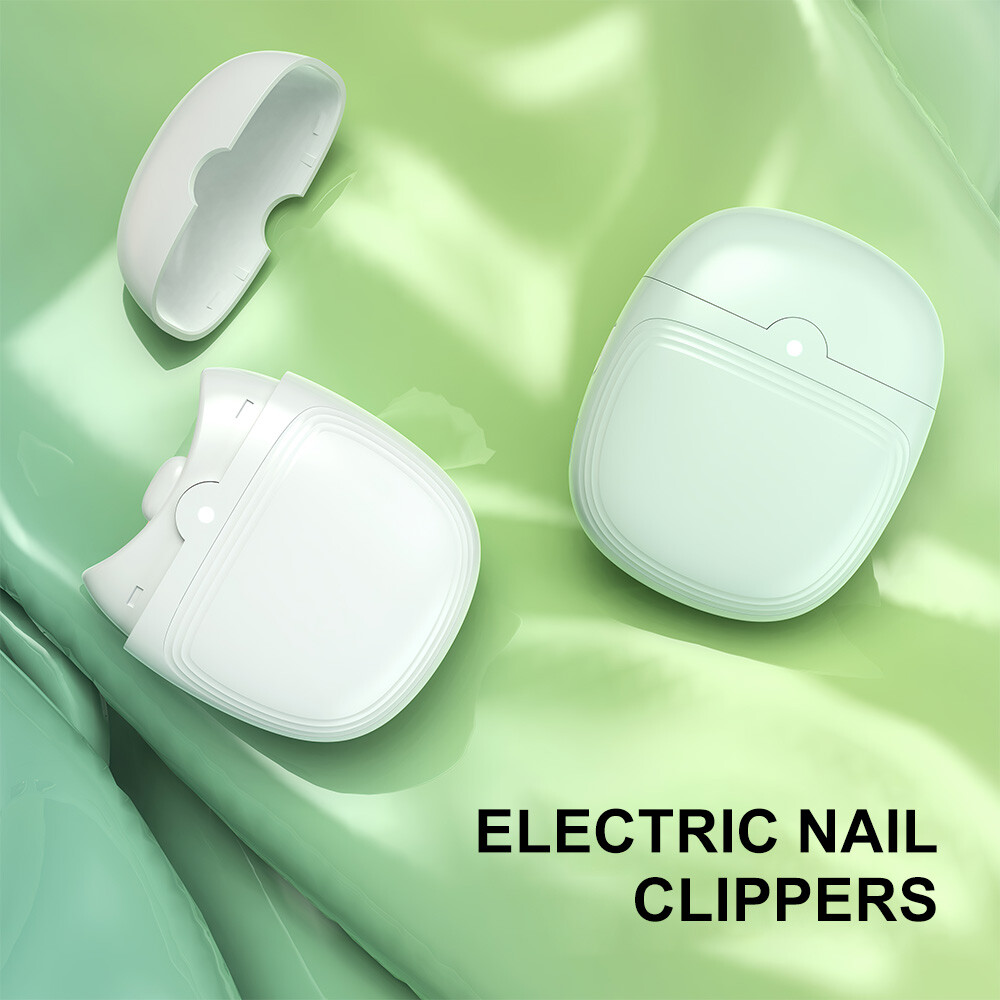 USB Electric Fingernail Clippers Automatic W/ Light Trimmer Nail Cutter