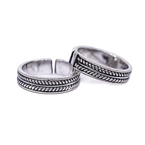 Buy Boho Design Sterling Silver Toe Ring (Pair) Online - Unniyarcha