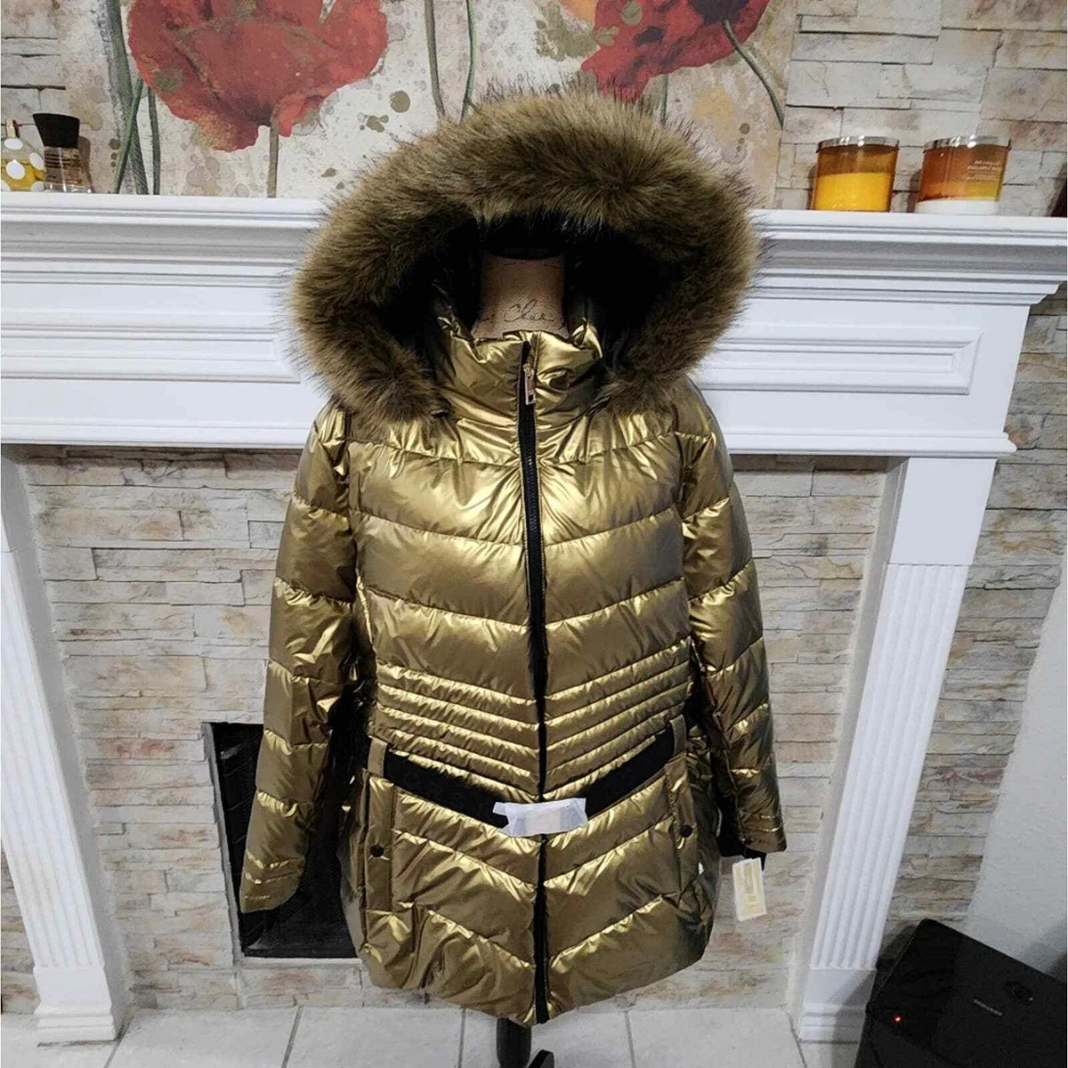 Michael kors gold coat sales