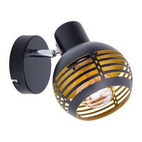 Wandleuchte Wandlampe Schlafzimmerlampe Flurleuchte Metall Schwarz-Gold H 23 Cm