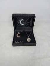 Sterling Silver I Love You To The Moon And Back Pendant Necklace 