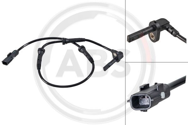 A.B.S. 31649 Sensor, Raddrehzahl Vorne Links Rechts FüR Renault-image