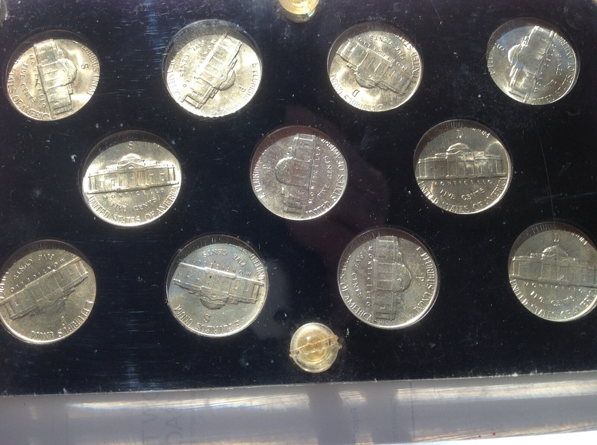 Vintage 1942 to 1945 US Wartime Silver Nickels in Capital Plastic