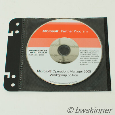 Microsoft Partner Program Operations Manager 2005 Workgroup Ed. Original CD.