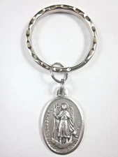 St Raphael the Archangel Medal Italy Key Ring Gift Box & Prayer Card