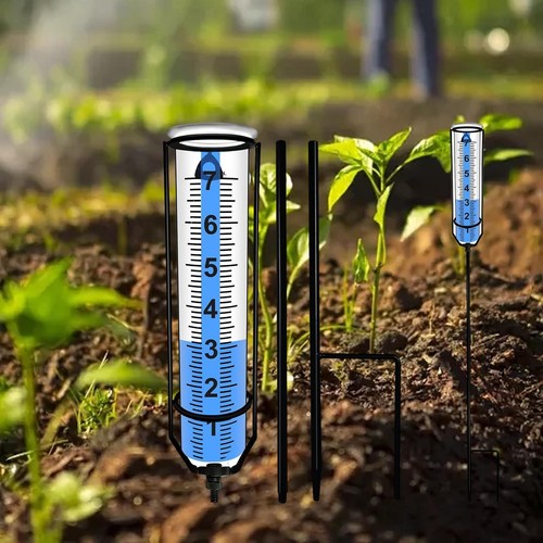 Outdoor Rain Gauge Decorative Easy to Read Accurate Adjustable Height