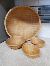 Wicker Baskets Very Good Condition 1 Large Round 1 Small Round 2 Small Oval