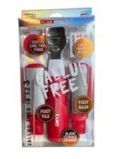 ONYX Professional Callus Free in 1-2-3 - Callus Shaver, Pumice Stone, Foot Rasp