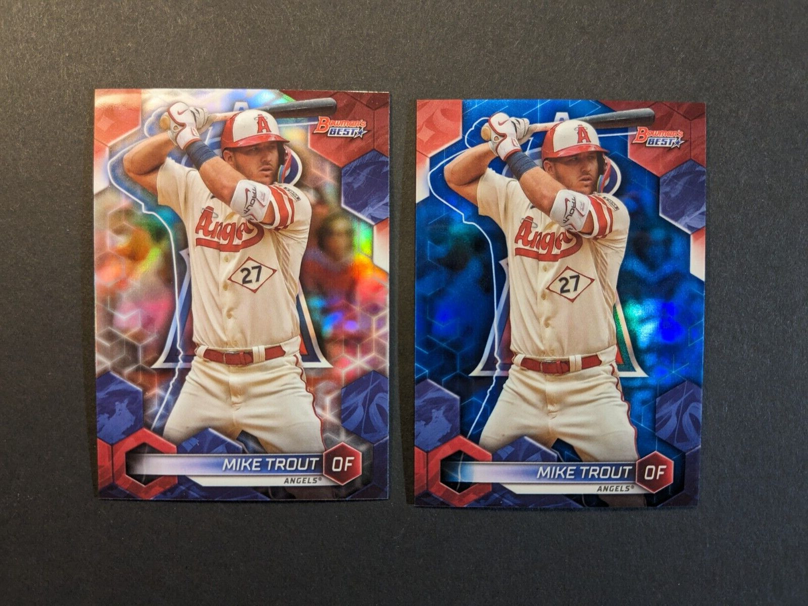 Mike Trout 2023 Bowman's Best Blue Refractor #44 /150