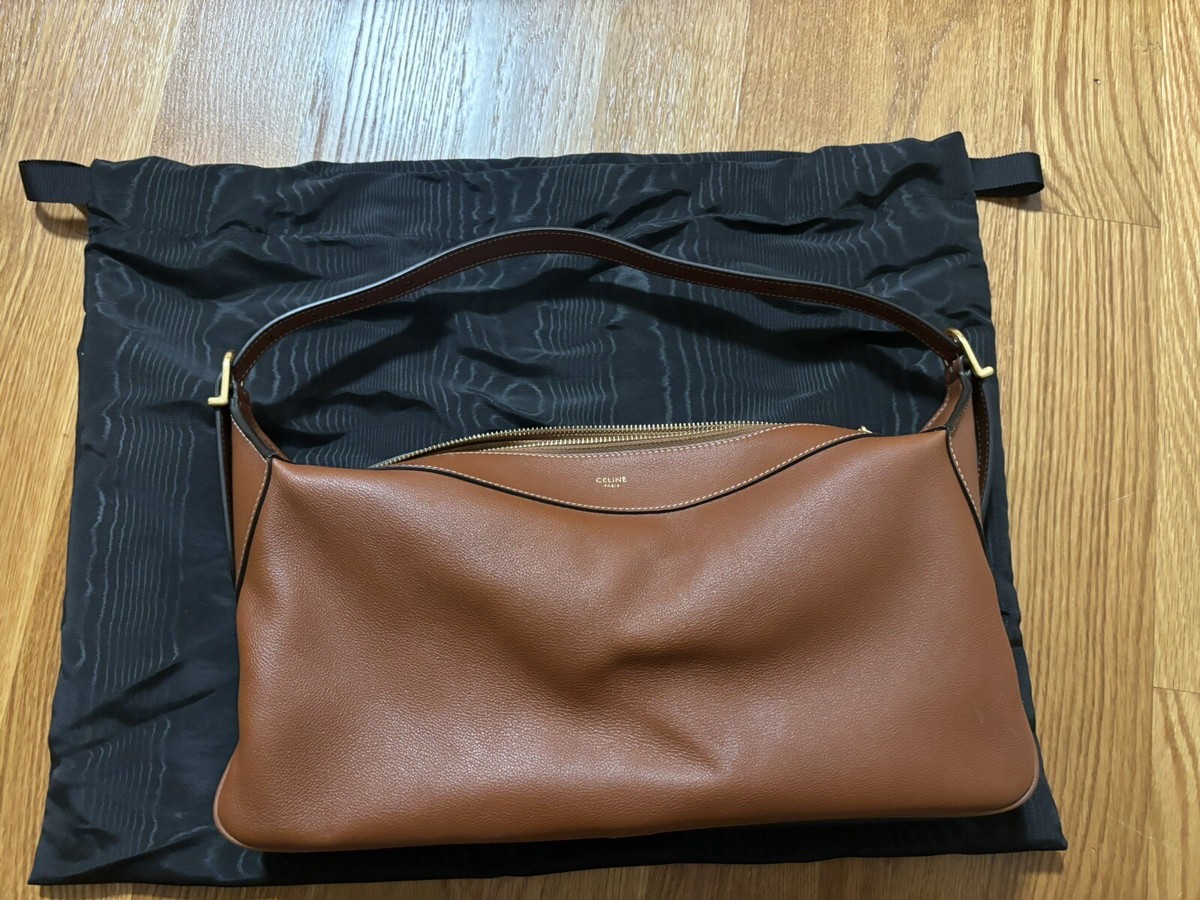 Celine Romy Shoulder Bag Leather Medium Brown | eBay