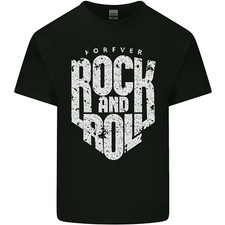 Forever Rock and Roll Guitar Music Mens Cotton T-Shirt Tee Top
