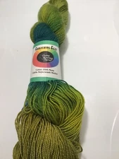 Done Roving - Frolicking Feet Hand Painted Superwash Merino Sock  Irish Moss