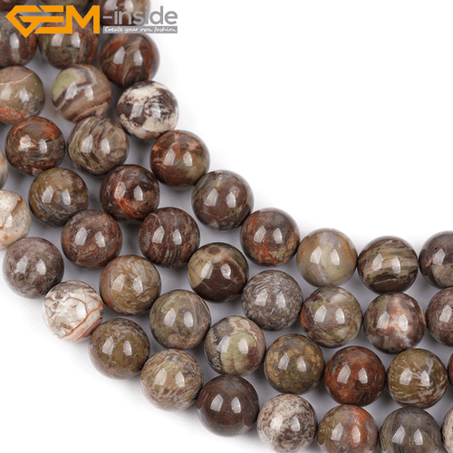 Rain Forest Onyx Agate 15" Strand Brown Natural Beads For Women's Jewellery - Picture 33 of 49