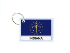 Keychain Double Sided Print USA Indiana Flag