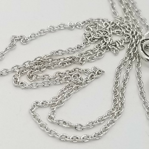 GM 925 Sterling Silver Rope Chain Celtic Double X Cross CZ Pendant 18' Necklace - Picture 9 of 10