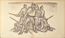 Bruno Paul, Die Kolonie, Druck, unsigniert, 1917