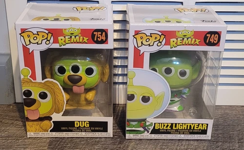 Funko Pop Buzz Lightyear And Dug 749, 754 Disney Pixar Remix Vinyl Figure