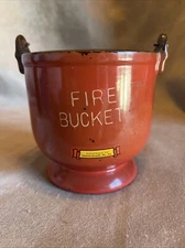 Antique Ceramic Red Fire Bucket Ashtray, Japan, Cowans Gap P.A. Firefighters