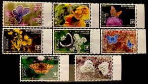 Tonga,Butterflies.S.C.#1408-15 S.C.V.$139 MNH Compl. set of  8 as issued in 2020