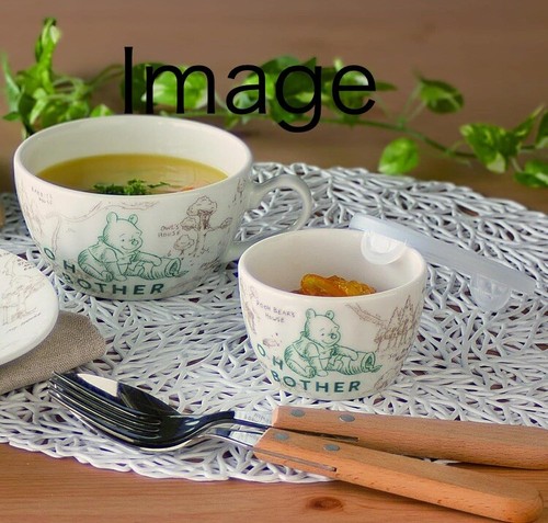 Winnie the Pooh porcelain soup mug cup bowl Aker picnic map made in Japan - Picture 2 of 2