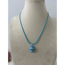 Blue Easter egg necklace