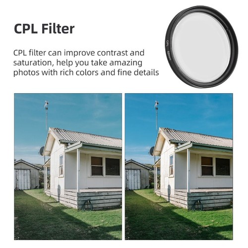 52mm Clip-On Mobile Phone Lens Anti-reflection CPL Filter Kit Camera Lens - Picture 3 of 6