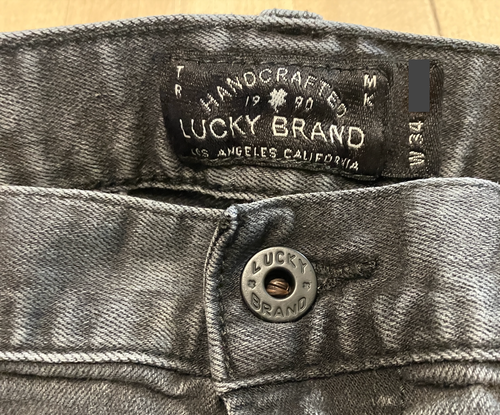Lucky Brand 221 Mens Original Straight Fit Cropped Jeans 34x28 Black AN EXC