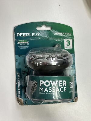 Peerless Chrome Shower Head 3 Settings Power Massage