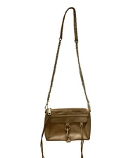 REBECCA MINKOFF PORCINI / GUNMETAL MINI M.A.C. LEATHER HANDBAG CROSSBODY Mint