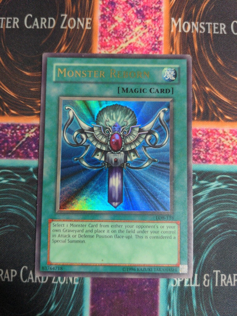 Yu-Gi-Oh! Monster Reborn LOB-118 OG Unlimited Ultra Rare Wavy MP