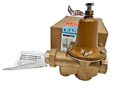WATTS LF25AUB-LP-Z3 Lead Free 1" NPT Water Pressure Reducing Valve, Set @ 30 psi