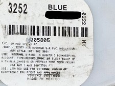Alpha Wire 3252 #20awg Tinned Copper UL-1061 Hook-Up Wire 80C/300V Blue /50ft