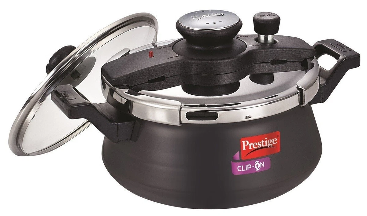 Prestige Clip on Mini Pressure Cooker Made Of Aluminium with Glass