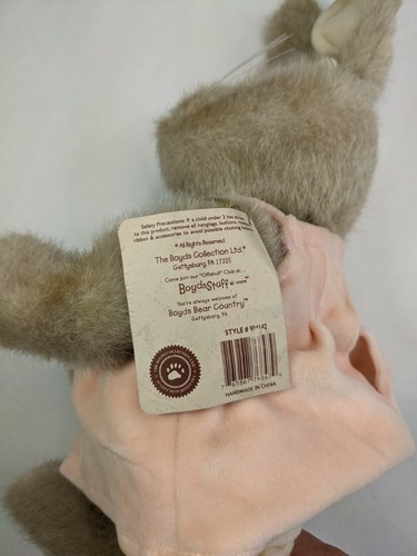 Boyds Bunny Head Bean Dippy D Hoplebuns 904142 10" Etiquetas Doblado Liebre Conejo - Imagen 6 de 7