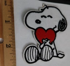 Snoopy With Heart Embroidered Iron/Sew On Patch