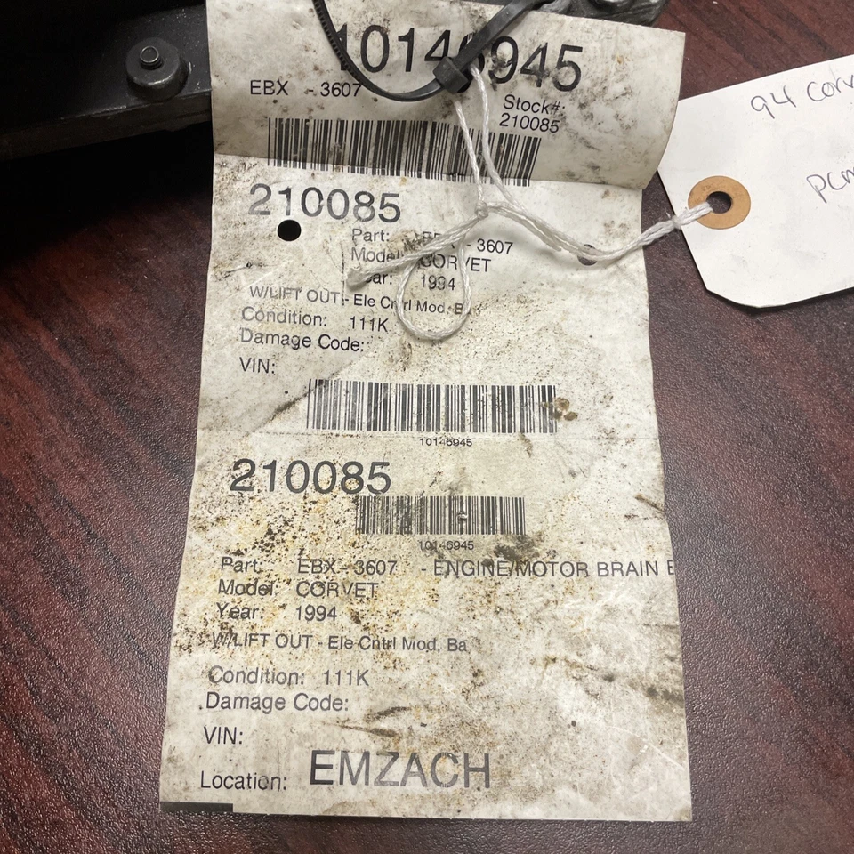 Винтажный 6-ступенчатый компьютер двигателя Corvette 1994 1995 LT1 ECM PCM 16181333 с ручной коробкой передач - Изображение 4 из 4