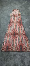 Y2K New Look Paisley Maxi Dress Size 10 Boho Festival Summer Stretch UK