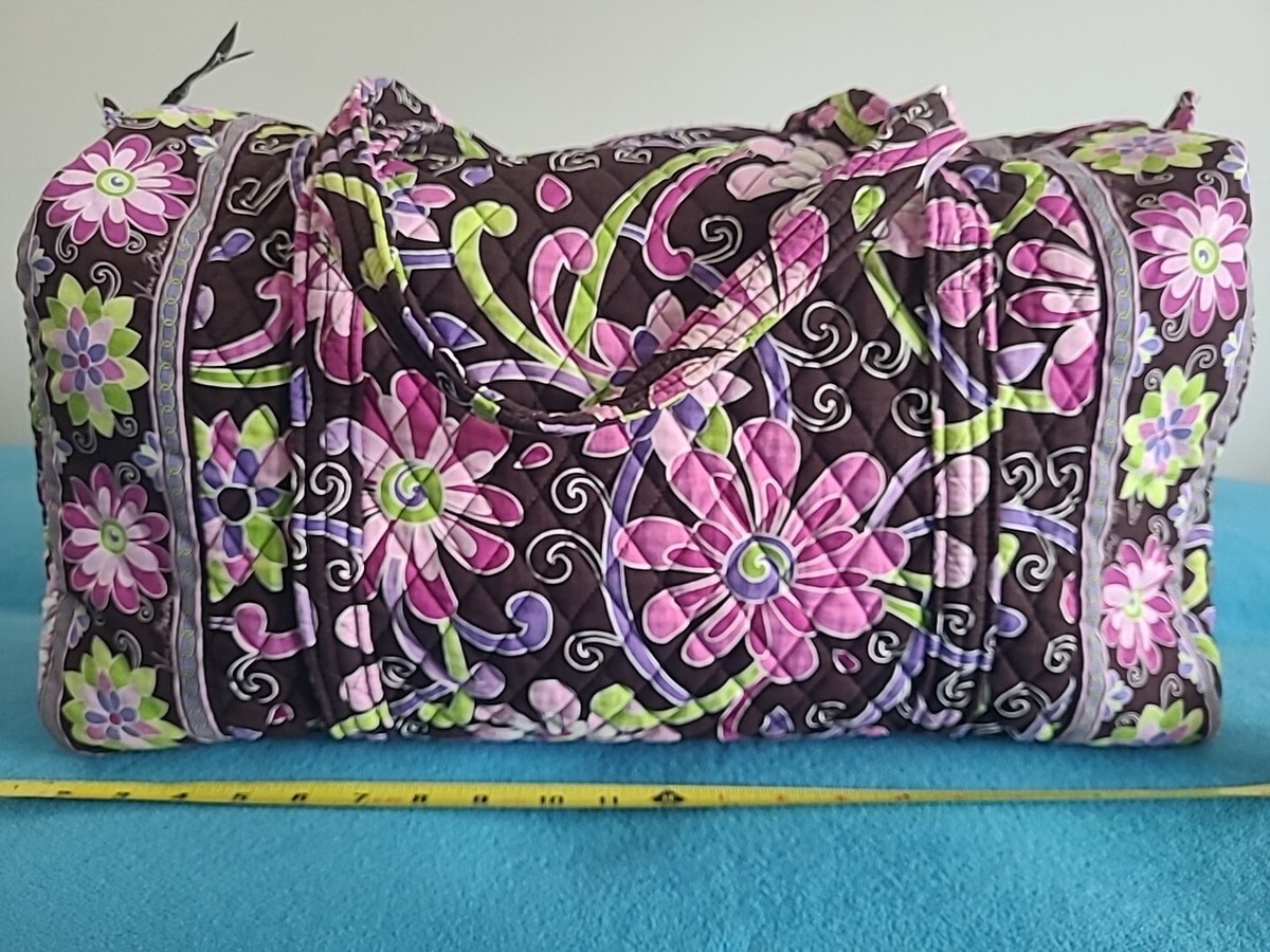 Vera Bradley Retired Purple Punch Pattern Large Duffle Bag Quilted