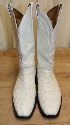 Damen Roper Western Stiefel Leder weiß Strauß Gr. 40 / 8US