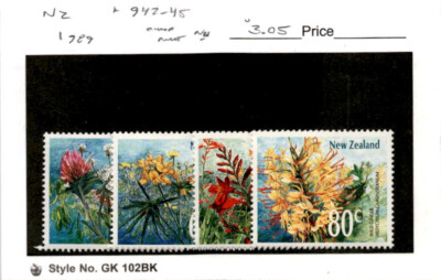 New Zealand, Postage Stamp, #942-945 Mint NH, 1989 Flowers