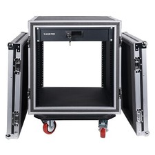 Sound Town Shock Mount 12U Rack Case w/ Drawer, 21" Rackable Depth STRC-SP12D2