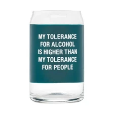 About Face Designs Tolerance Beer Can Glass