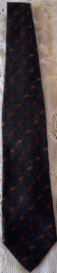 ¡Raro! Corbata Ermenegildo Zegna Italia 60 % seda/40 % cachemir carbón/naranja - 61 pulgadas Foto 2 de 4