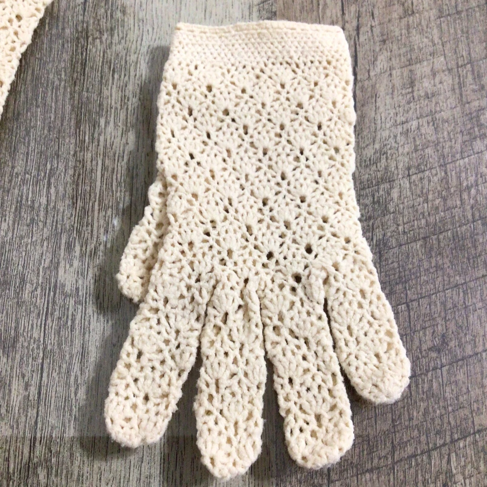 Guantes Helanca Mujer Vintage Hechos en Italia Beige Foto 2 de 4