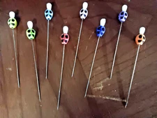 8 Skull Head Voodoo Pin Set, Voodoo Magick, Hex, Curse, Protection, Charm
